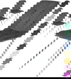 Krzesa tapicerowane BORGO VELVET SILVER zestaw 4 sztuk kolory do wyboru